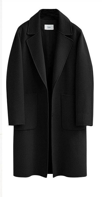 Mid-Length Women's Woolen Slim Coat