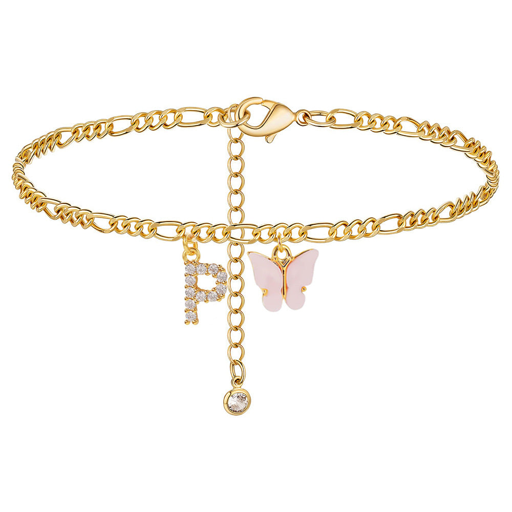 Lady's Titanium Steel Figaro Anklet