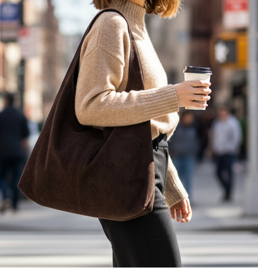 Large Suede Tote Bag