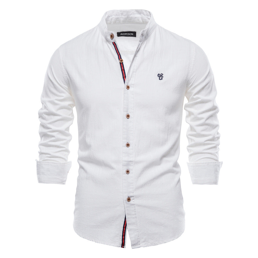 Men's Cotton-Linen Long Sleeve Shirt