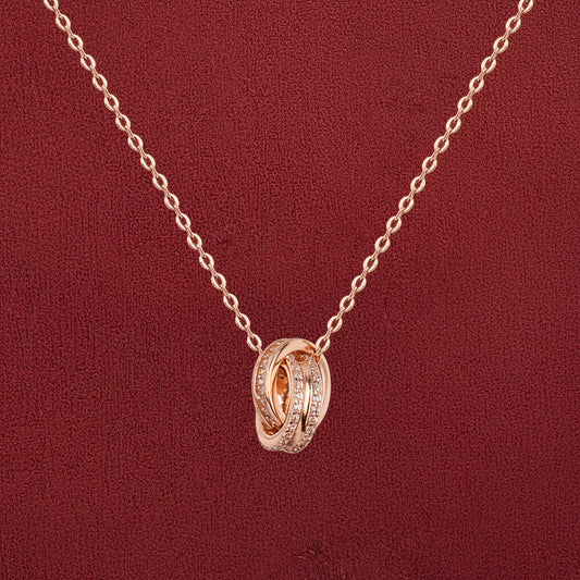Chomel S925 Silver Women's Double Ring Necklace