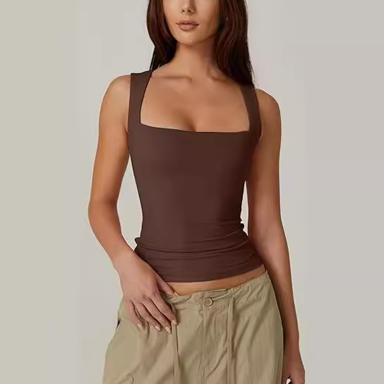 Square-Neck Slim Tank Top