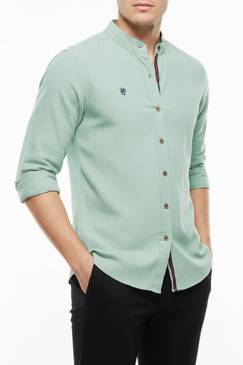 Men's Cotton-Linen Long Sleeve Shirt