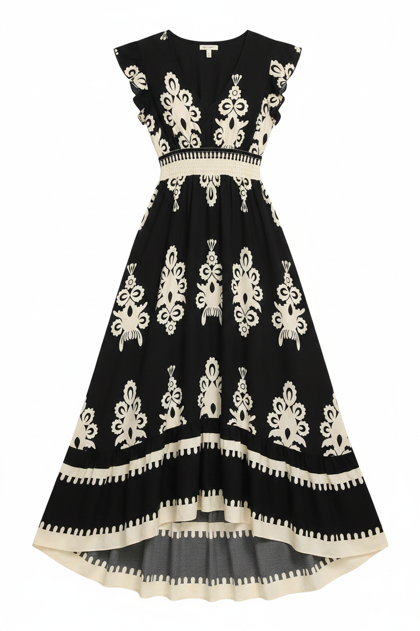 Women's Beach Print Swing Dress