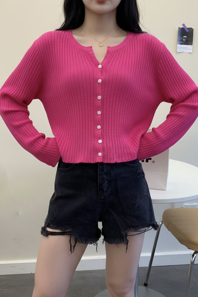 Women's V-Neck Loose Knit Cardigan
