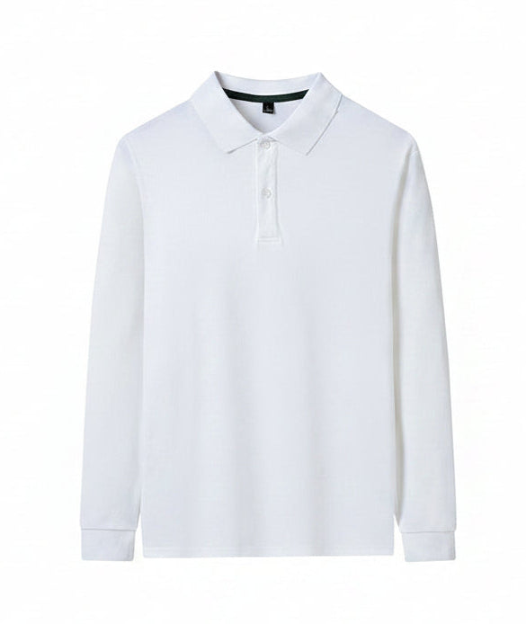 Pearl Cotton Long-Sleeve Polo