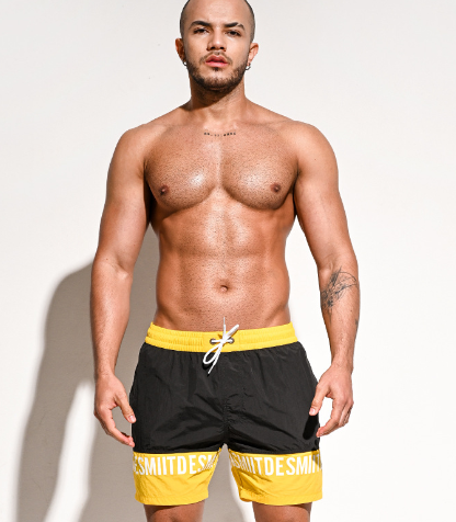Men's Stripe Loose Swim Trunks